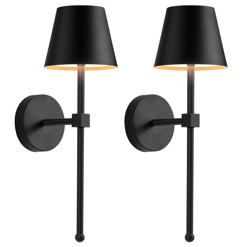 Zestaw 2 bezprzewodowych kinkietów z pilotem, ładowalna lampka nocna LED, ściemniane oświetlenie lustra, 3000K - 6000K