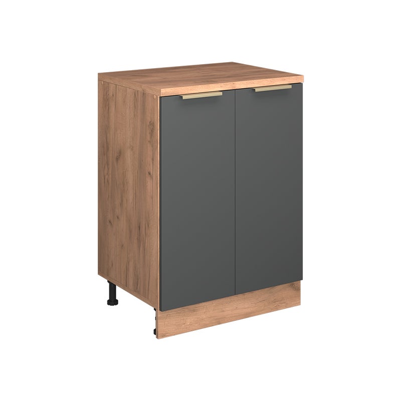 Vicco Kuchenna szafka pod skos R-Line, Antracyt złoto, 60 cm bez skosu z 2 drzwiami