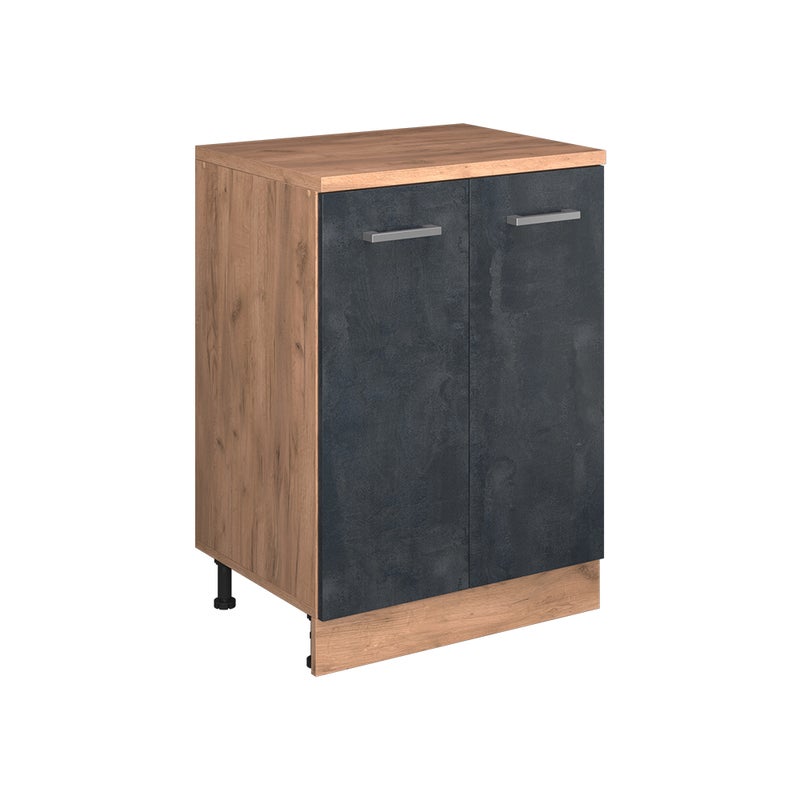 Vicco Kuchenna szafka pod skos R-Line, Czarny beton, 60 cm bez skosu z 2 drzwiami