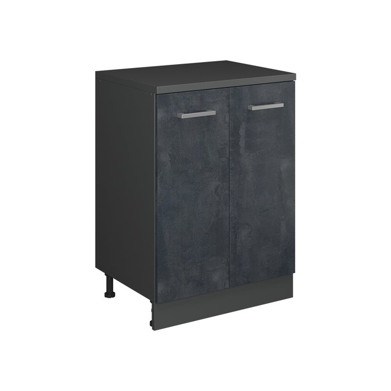 Vicco Kuchenna szafka pod skos R-Line, Czarny beton, 60 cm bez skosu z 2 drzwiami