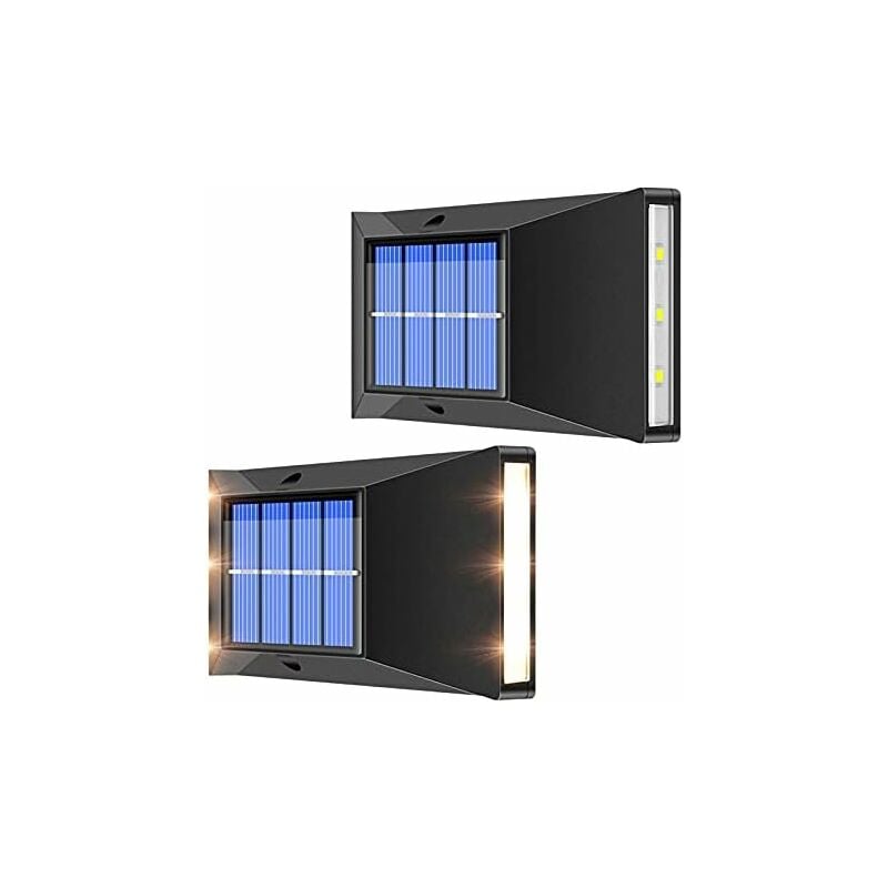 2 szt. lampy ścienne LED solarne IP65 wodoodporne, dekoracyjne lampy ścienne do ogrodu na zewnątrz, ogrodzenie, patio, balkon