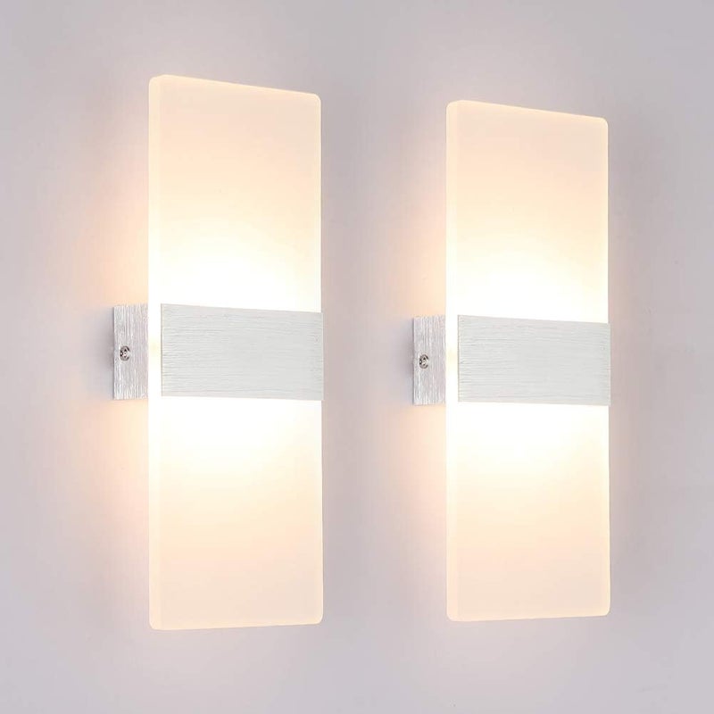 Zestaw 2 kinkietów LED 6W do wnętrz, kreatywny design, dekoracja do sypialni, korytarza, salonu, pokoju hotelowego, ciepłe białe światło