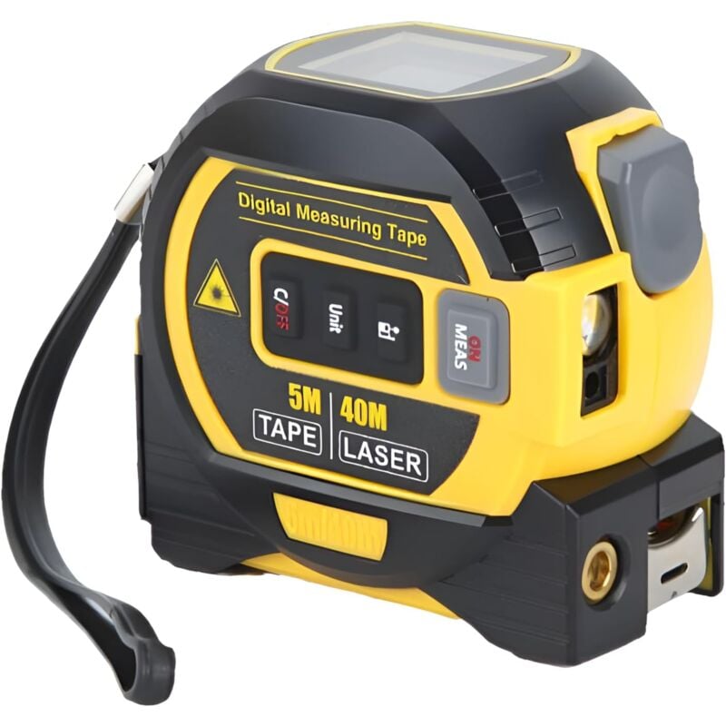 Cyfrowy dalmierz laserowy 3 w 1 z linią krzyżową lasera, cyfrowy dalmierz laserowy 131 stóp, taśma miernicza 16 stóp z podświetleniem LCD