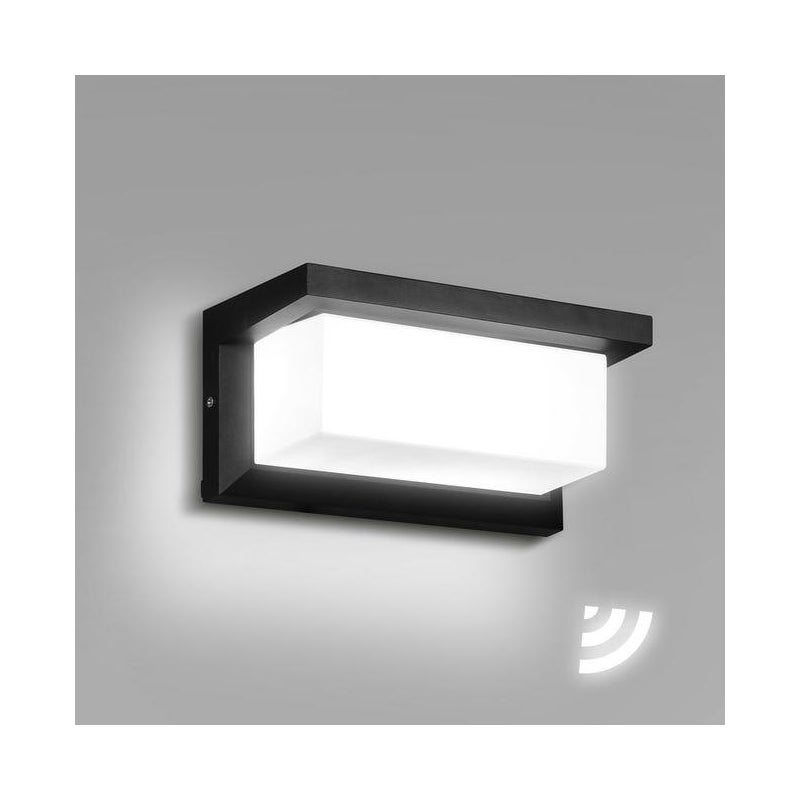 Kinkiet wewnętrzny/zewnętrzny z czujnikiem ruchu Nowoczesna lampa ścienna, wodoodporna IP65 18W zimna biel LED