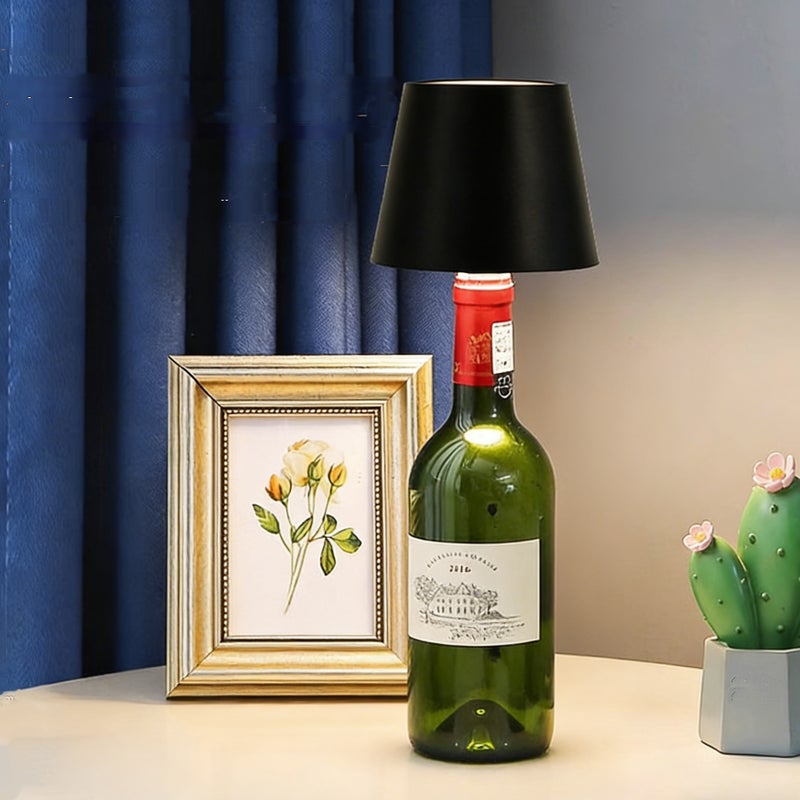 Kreatywna lampa stołowa, lampa w kształcie butelki wina, nastrojowa lampka nocna, ściemnialna, dekoracyjna, USB