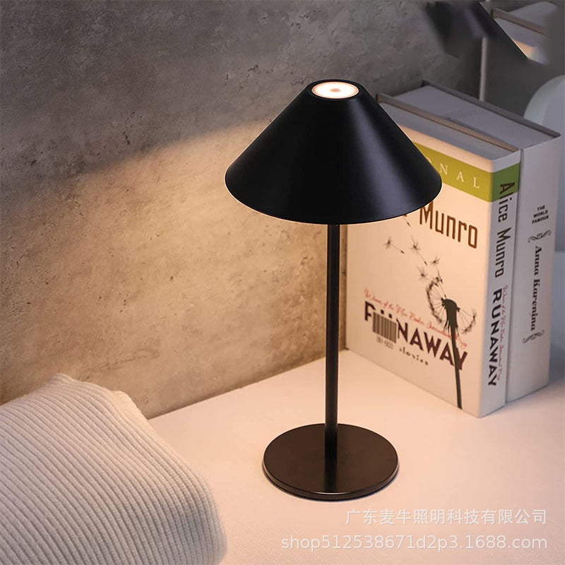 Czarna lampa stołowa, bezprzewodowe lampy stołowe z ładowaniem 2000mAh, lampa dotykowa z regulacją jasności 3000K, lampka nocna do domu.
