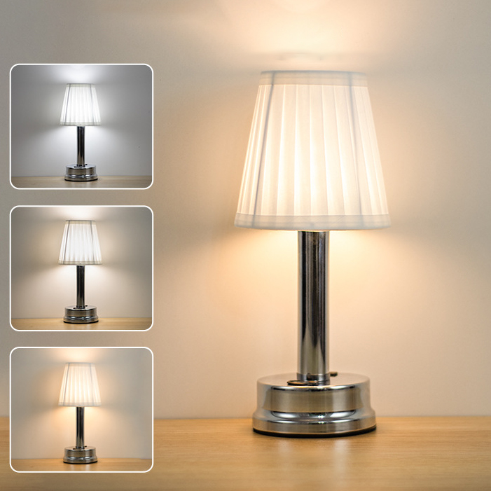 Lampka nocna LED retro, ładowana, dotykowa, regulacja jasności i temperatury barwowej