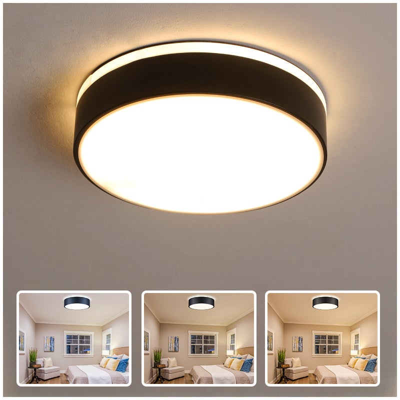 Sufitowe światło LED, nowoczesne wpuszczane światło sufitowe, minimalistyczna lampa sufitowa do przedpokoju, korytarza, sypialni, balkonu, 3 temperatu