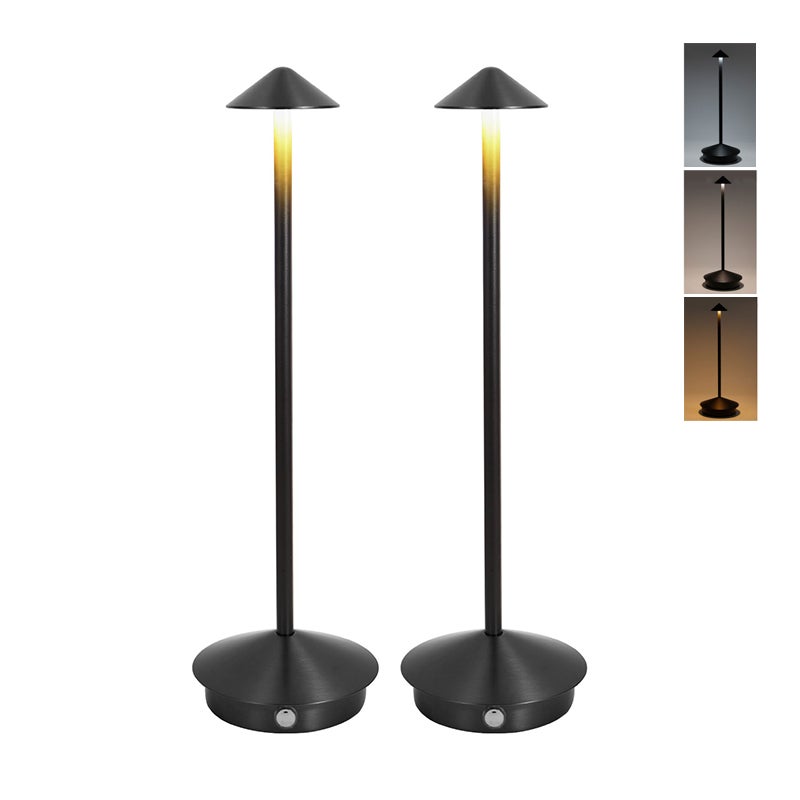 Zestaw 2 bezprzewodowych lamp stołowych LED, lampka biurowa z regulacją intensywności, lampa nocna dotykowa, 3 temperatury barw.