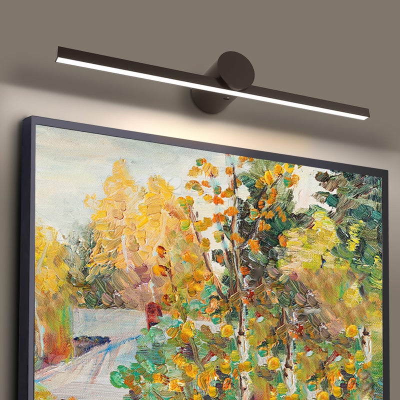 Minimalistyczna lampa sufitowa LED do lustra, styl skandynawski, prosta i nowoczesna, idealna do korytarza, czarna, 40 cm, 8 watów, ciepłe światło