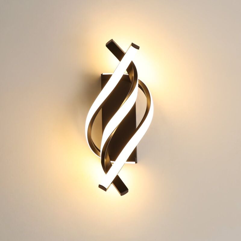 Nowoczesna Lampa LED Ścienna, Zakrzywiony Design, Kinkiet LED, Światło Białe Ciepłe, do Sypialni, Salonu