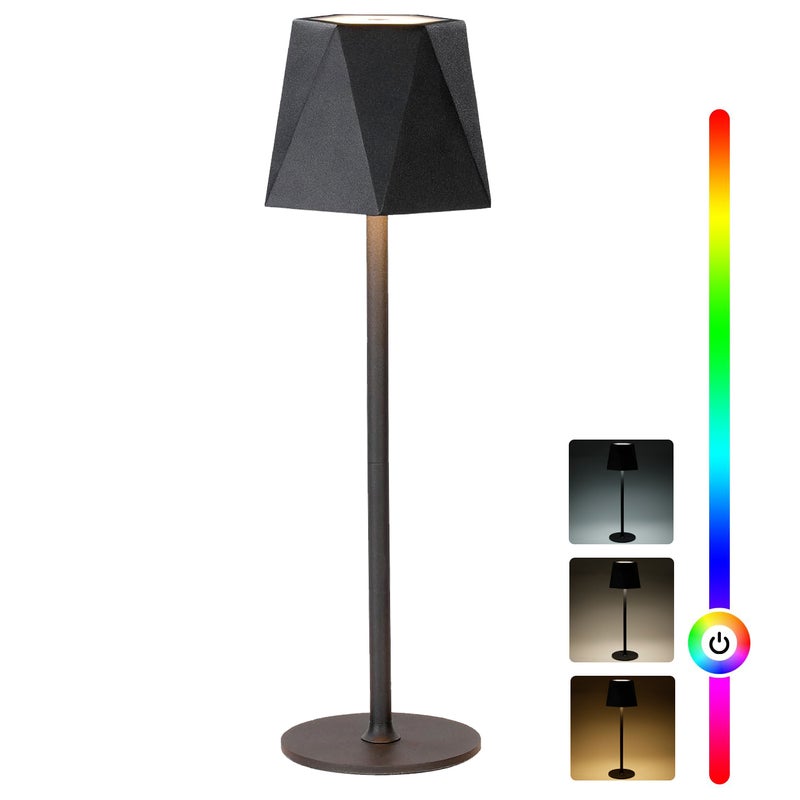 Bezprzewodowa lampa stołowa LED, ładowalna lampa biurkowa, lampa stołowa z regulacją jasności w 3 temperaturach kolorów, wodoodporna IP54