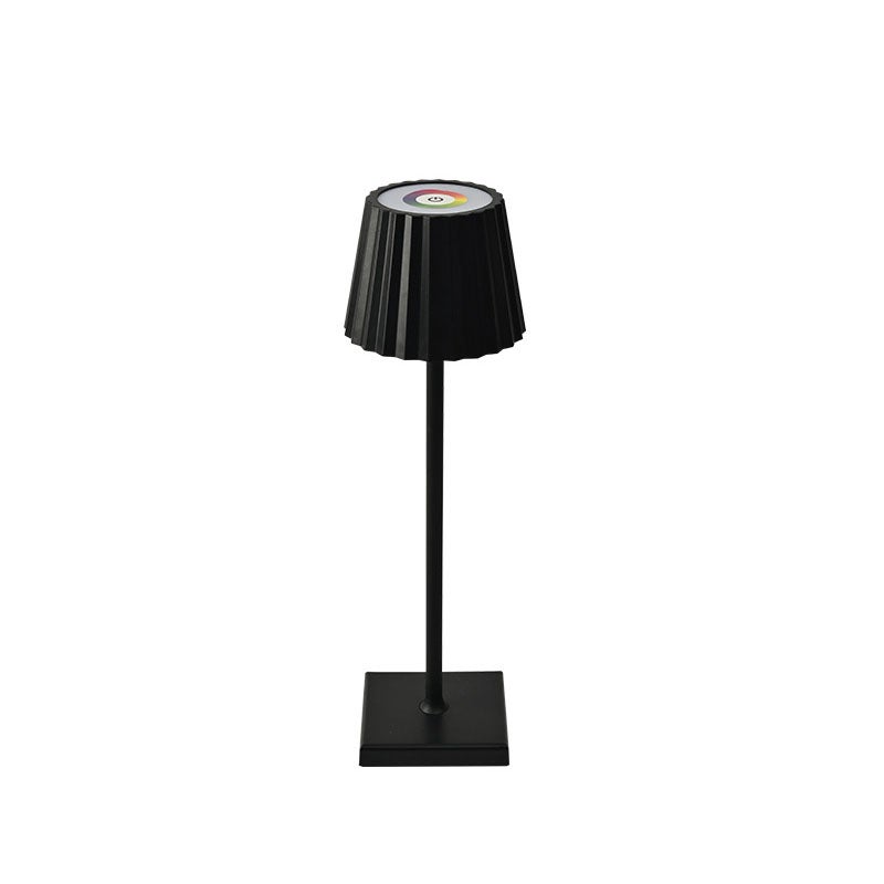 Czarna lampa stołowa z kolorowymi żaluzjami, przenośna, kreatywna lampka nocna, zdejmowalna