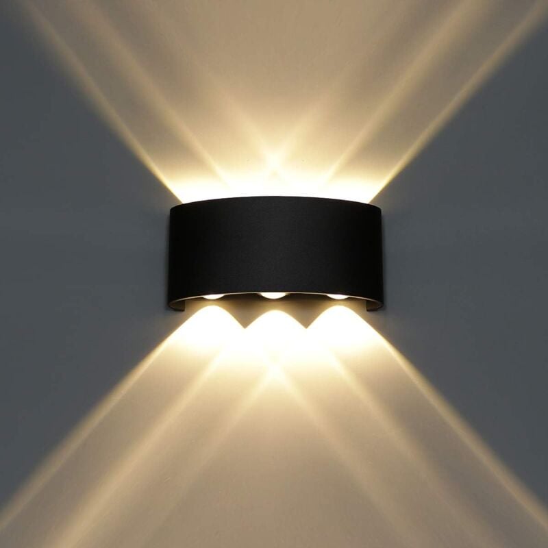Nowoczesna lampa ścienna LED, wodoodporna, aluminiowa, do łazienki, werandy, sypialni, korytarza, salonu, schodów, 6 W, ciepła biel