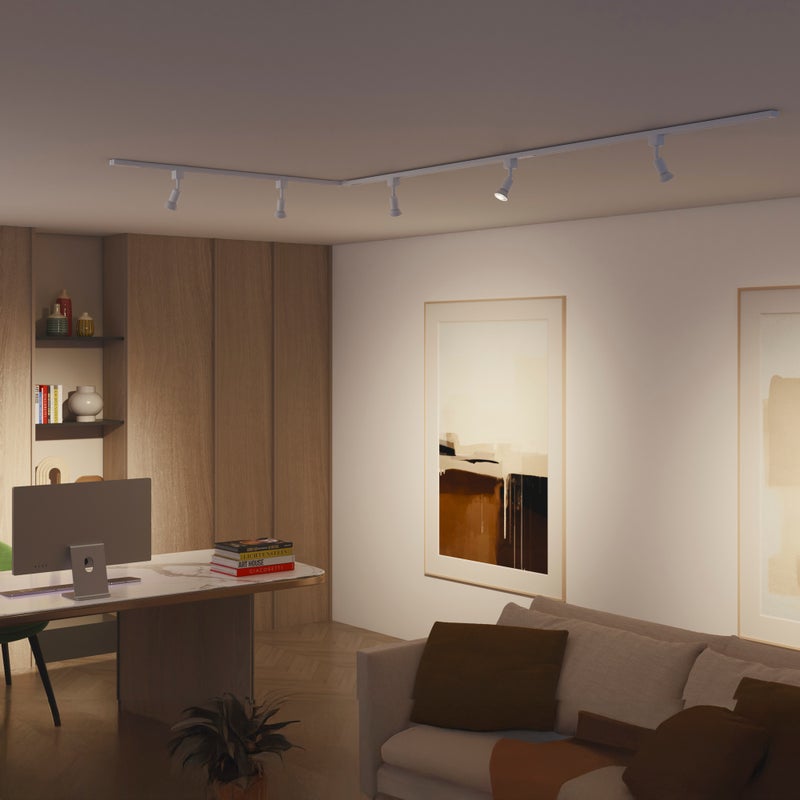Zestaw Szynowy Lampa Sufitowa Szynoprzewód 1m + 3x Reflektor Szynowy LED GU10 Jednofazowy Biały EasyLink Tobia Philips