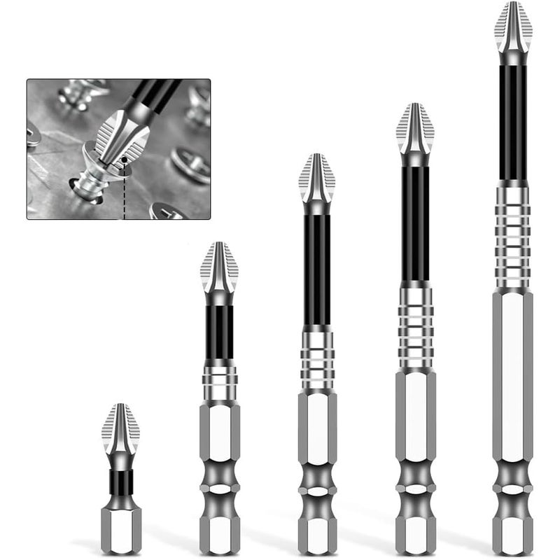 Zestaw wierteł magnetycznych do wkrętarek Magnetyczne końcówki do wkrętarek odporne na uderzenia i poślizg, model 25 50 65 70 90 mm (5 szt.)