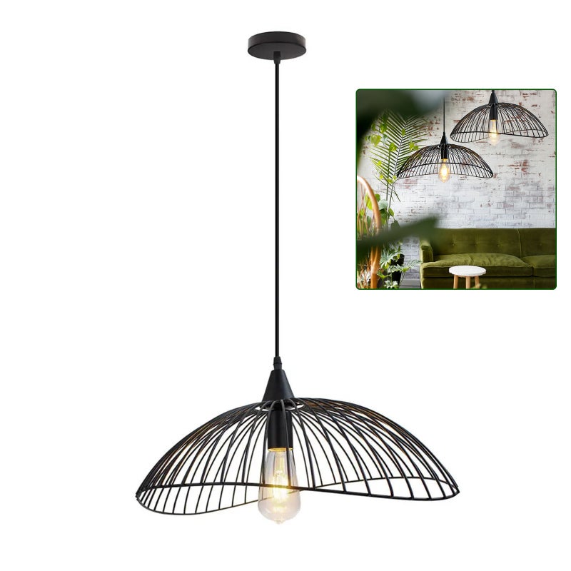 Miedziana lampa przemysłowa, minimalistyczny żyrandol, sufitowa lampa z żarówką, kreatywne zawieszenie, ciepłe światło 3000 K, φ25 cm