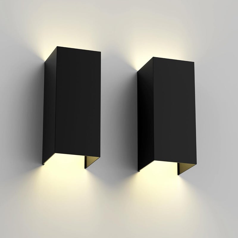 Kinkiet LED do wnętrz/na zewnątrz, 2×12W regulowany kąt promienia, wodoodporny IP65 - nowoczesny design do domu, ogrodu, tarasu, salonu.