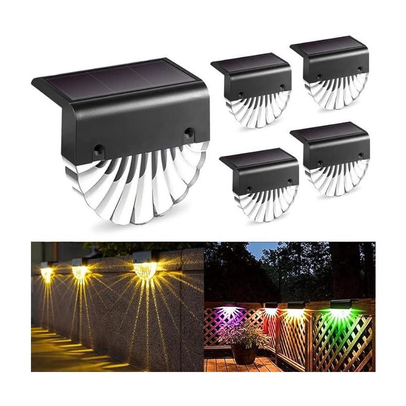 4 lampy solarne na zewnątrz do ogrodu, wodoodporne, do dekoracji ogrodowej, 4 lampy LED do tarasu i schodów, 2 tryby LED, ciepła barwa
