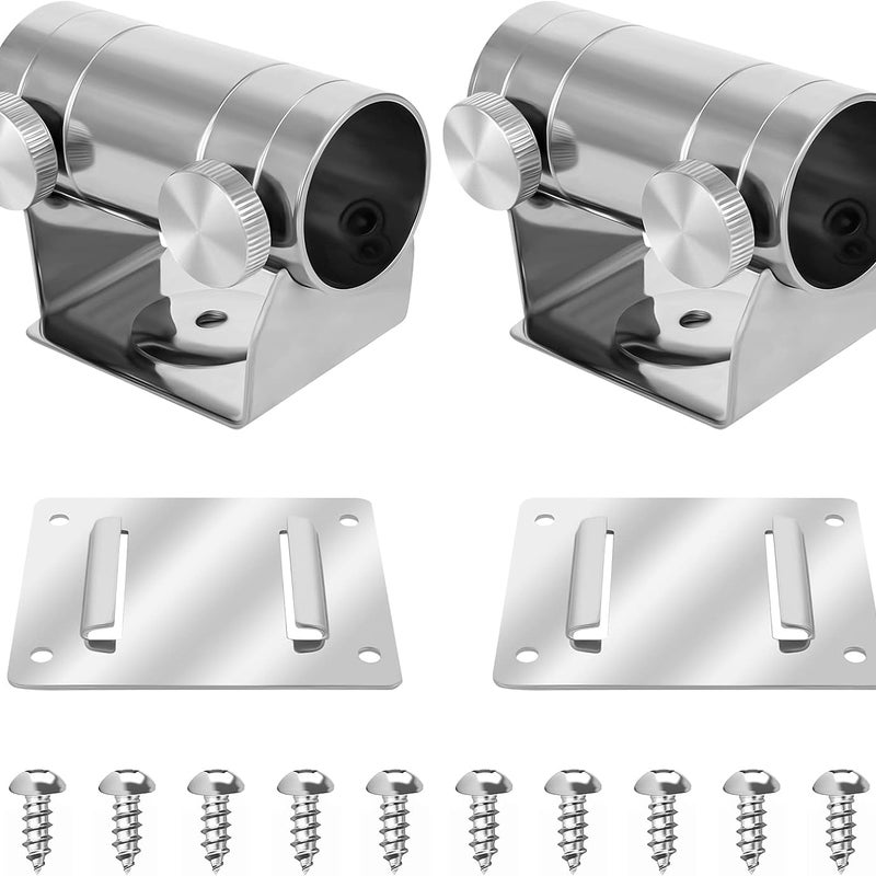 Zestaw 2PCS Uchwyt na Parasol, Ø poniżej 3mm Stabilny Uchwyt do Parasola, Metalowy Uchwyt Parasola do Wędkowania z Płytką