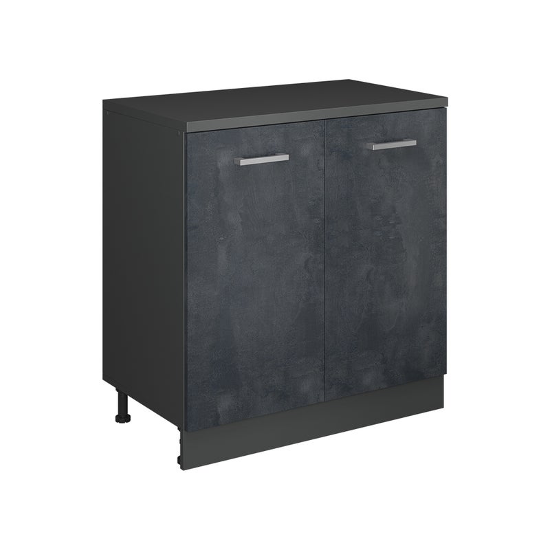 Vicco Kuchenna szafka pod skos R-Line, Czarny beton, 80 cm bez skosu z 2 drzwiami