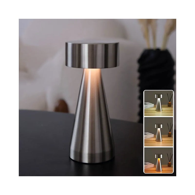 Bezprzewodowa lampa stołowa LED, dotykowa lampka nocna z regulacją jasności, ładowana lampa biurowa, 3 regulowane temperatury barwowe