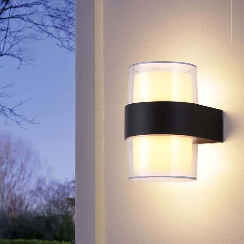 1 szt. Nowoczesna lampa ścienna na zewnątrz IP65 z aluminium do ogrodu, balkonu, werandy, łazienki, magazynu LED, ciepłe światło, łatwa w instalacji
