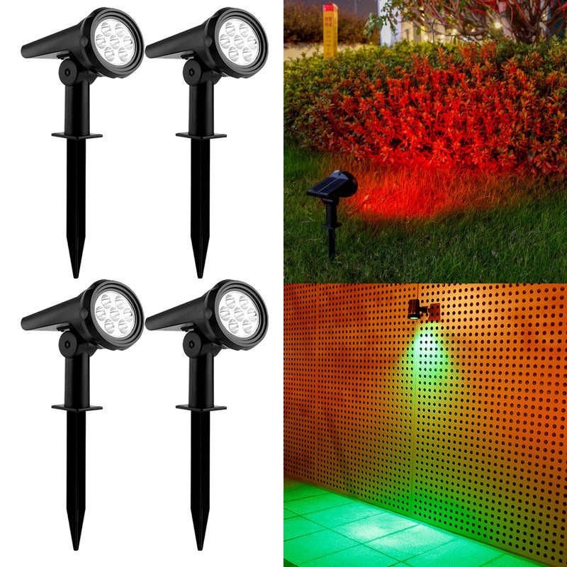 Zestaw 4 dekoracyjnych lamp solarnych do roślin ogrodowych, ochrona oczu, 7 diod LED [gradient kolorów]