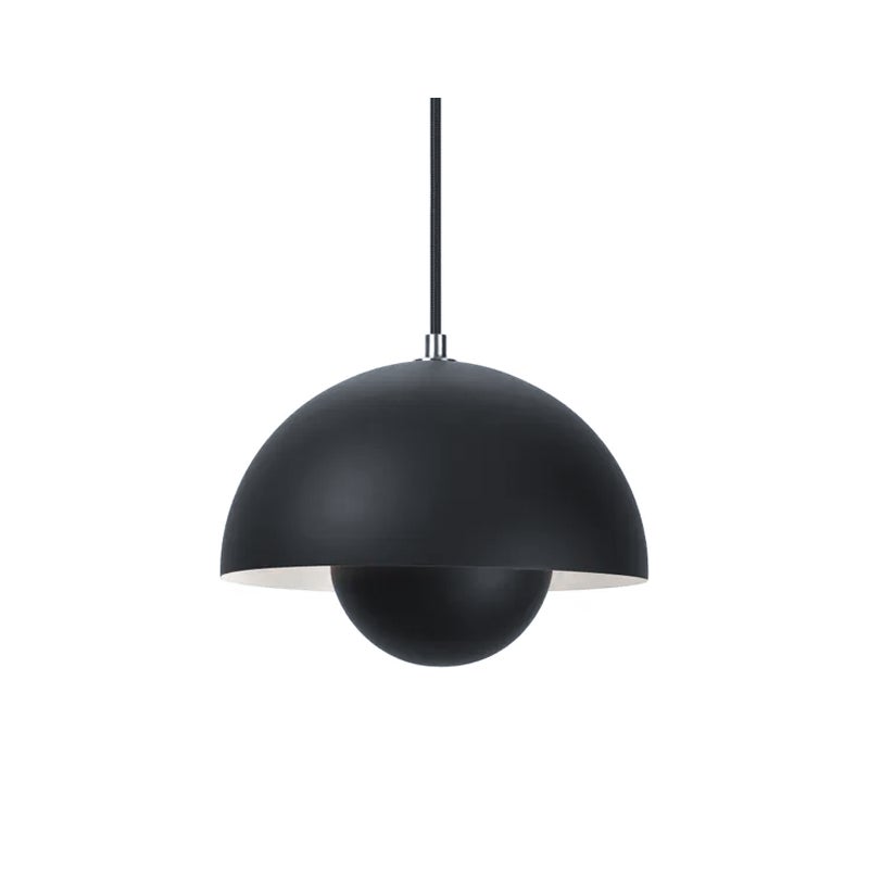 Lampa, nowoczesny żyrandol, zwieszany plafon z żarówką, kreatywny metalowy żyrandol sufitowy, biała lampa, 23 cm (czarna)