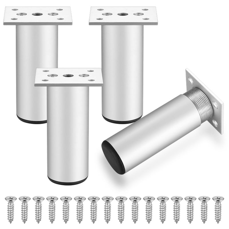 4 sztuki nóg meblowych, 10 cm nóżka meblowa, nóżka stołowa, nogi szafy z metalu stopu aluminium, nóżka do mebli sofy szafki w kuchni.