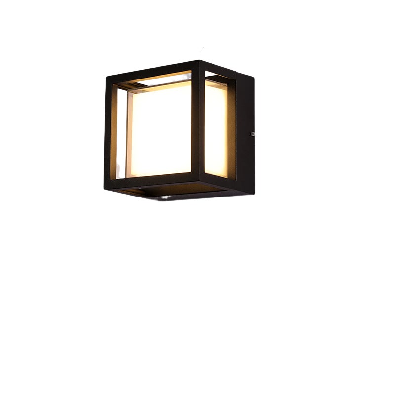 Lampa zewnętrzna LED 18W, aluminium, IP65, ciepłe białe światło, idealna do tarasu lub wejścia, czarna (długość: 16 x szerokość: 16 x wysokość: 12 cm)