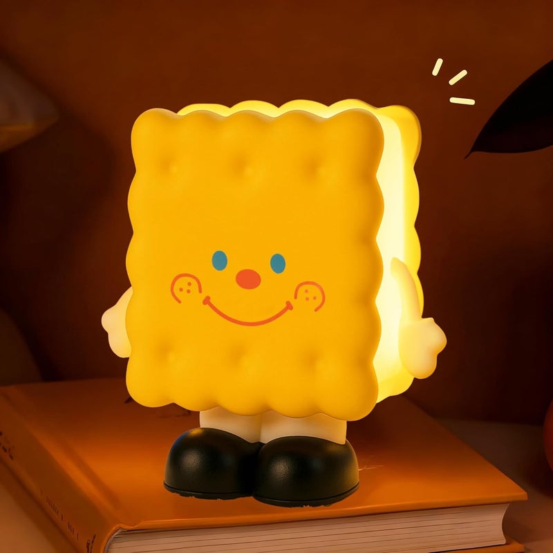 Lampka nocna w kształcie ciasteczka dla dzieci, ładowalna lampka nocna do pokoju dziecięcego, lampka nocna do spania, lampka na biurko/do sypialni