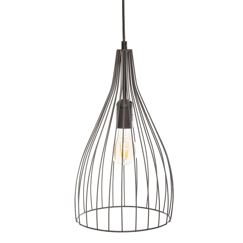 LAMPA WISZĄCA Rita czarna DRUCIANA w kształci kwiatu