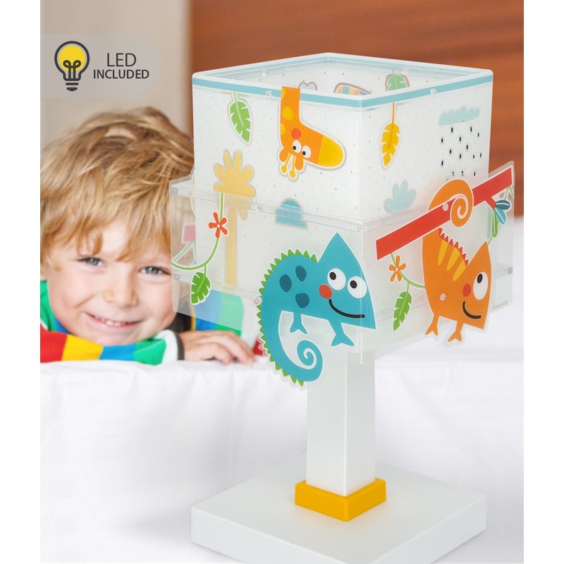 Lampka nocna LED Happy Jungle - Kameleon Zwierzęta dla dzieci