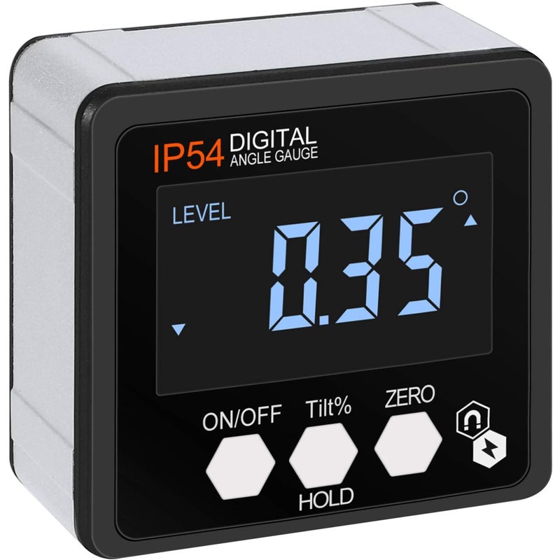 Cyfrowy Inclinometr Magnetyczny LCD, Przenośny Inclinometr Cyfrowy z Podświetleniem, Wodoodporny IP54