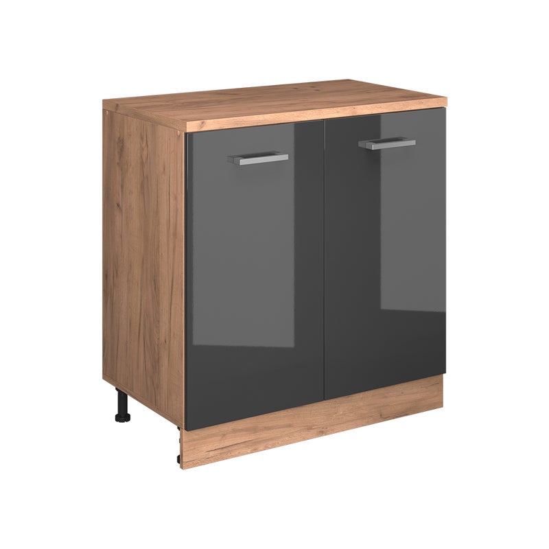 Vicco Kuchenna szafka pod skos R-Line, Antracyt połysk, 80 cm bez skosu z 2 drzwiami