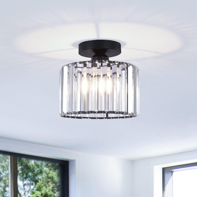 Lampy sufitowe kryształowe – Półwpuszczana lampa sufitowa, nowoczesny żyrandol, lampa sufitowa retro do kuchni, sypialni, przedpokoju, białe światło