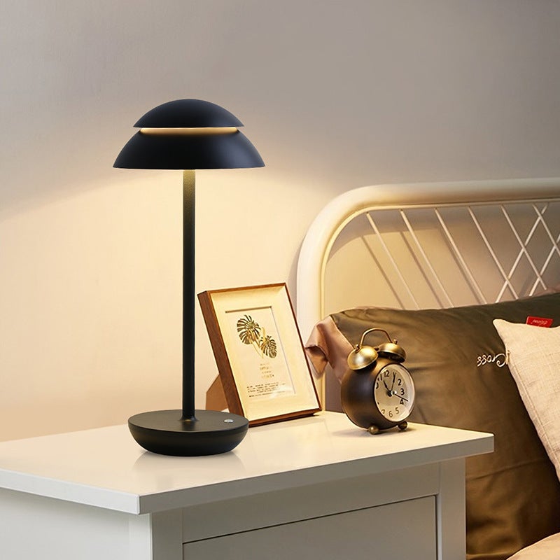 Lampa biurkowa, lampa biurowa z akumulatorem, lampa biurkowa bezprzewodowa, lampa biurkowa z regulacją intensywności, 3 kolory, lampka nocna, czarna