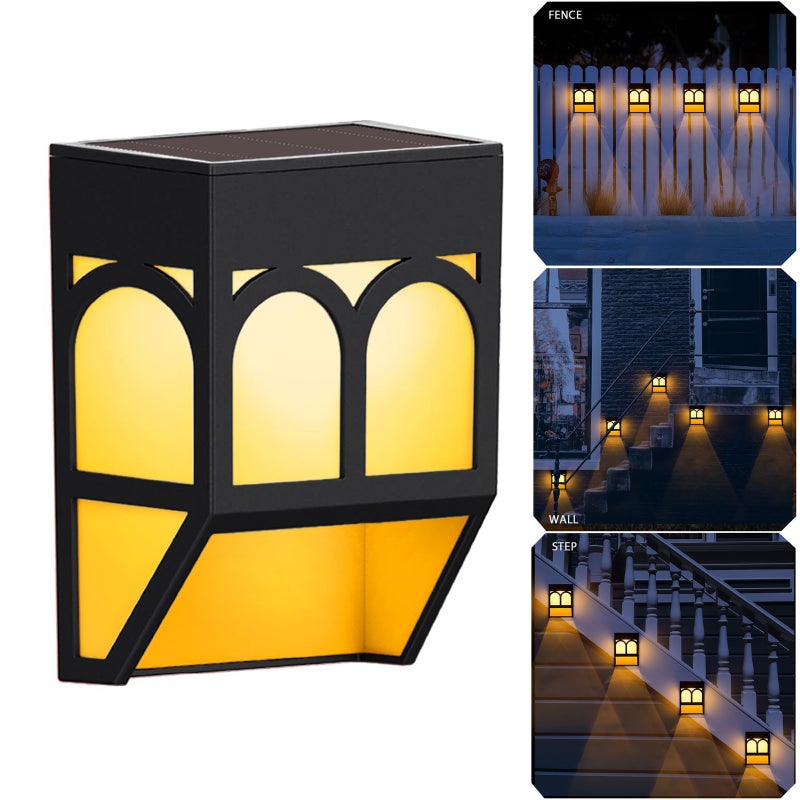 Lampy solarne do ogrodu, oświetlenie ogrodzenia solarnego LED, lampy ścienne solarne wodoodporne, światło solarne na patio, dziedziniec, schody.