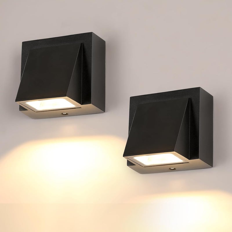 Lampa ścienna zewnętrzna Ścienna lampa wewnętrzna/zewnętrzna, 5W COB Lampa ścienna zewnętrzna LED, ciepłe białe światło, 3000K