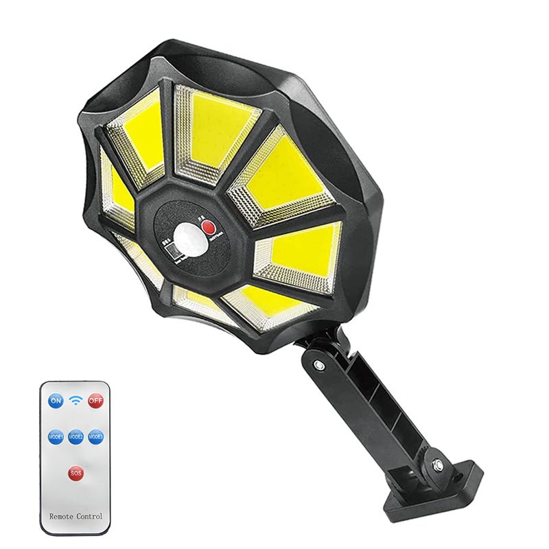 Zewnętrzne lampy słoneczne, wodoodporna lampa solarna IP65 z czujnikiem ruchu i pilotem, kinkiet solarny 168COB