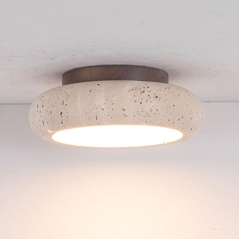 Plafon LED 15 cm, lampa sufitowa z naturalnego kamienia, mały wiszący żyrandol, lampa ścienna w stylu vintage, lampa z kamienia, ciepłe światło