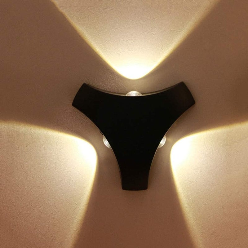 (Czarny) IP65 Nowoczesna prosta zewnętrzna lampa LED wodoodporna kinkiet na balkon ściana zewnętrzna schody wewnętrzne korytarz lampa ścienna nocna