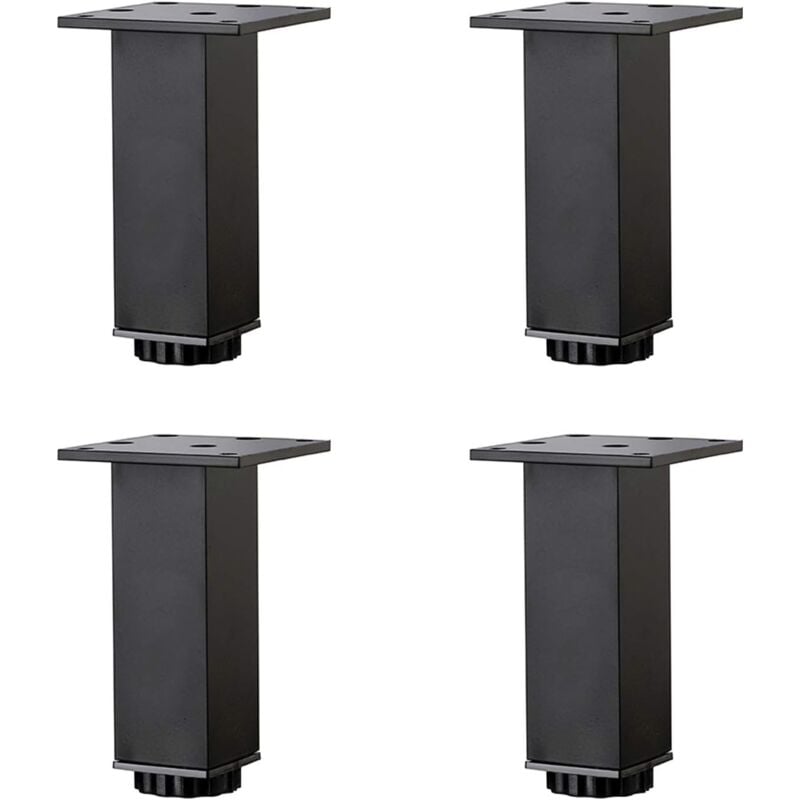 Regulowane nogi meblowe aluminiowe 5-40 cm – Do stolika kawowego, sofy, szafy – Wykończenie w matowej czerni – Stabilne i regulowane za pomocą śrub