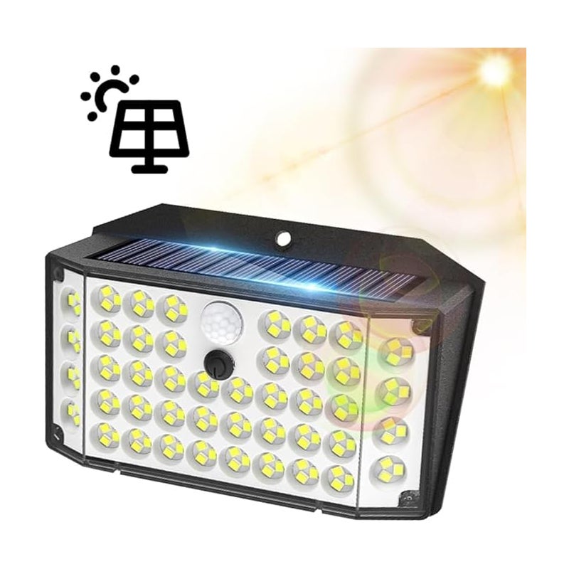 Światło solarne na zewnątrz, czujnik ruchu światła słonecznego wodoodporne IP67, projektor słoneczny w 3 trybach, lampa solarna biało-zimna 132LED.