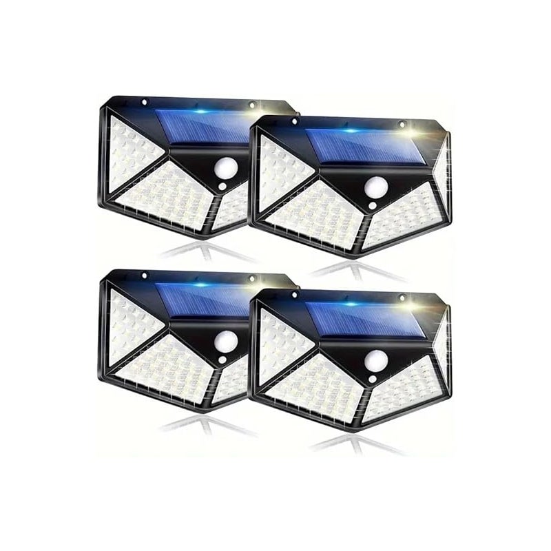Zewnętrzne lampy solarne ścienne/uliczne (zestaw 4 szt.), oświetlenie zewnętrzne, lampy ścienne z czujnikiem ruchu