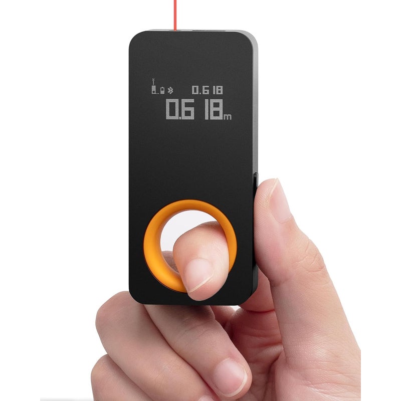 Dalmierz laserowy Bluetooth, miniaturowy dalmierz przenośny, dokładność 2 mm, dwa tryby pomiaru, przełączanie między metrami/stopami i calami.