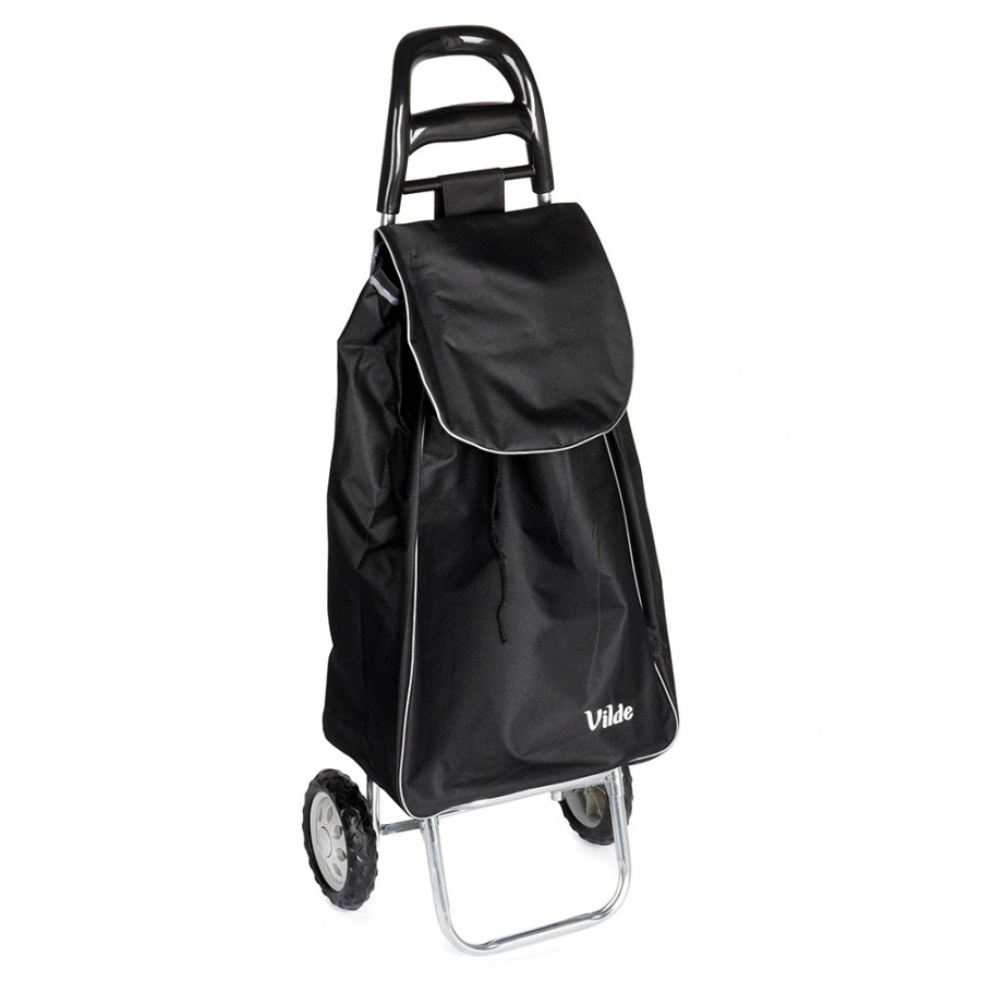 Wózek z torbą na zakupy czarny 30 l O-489358