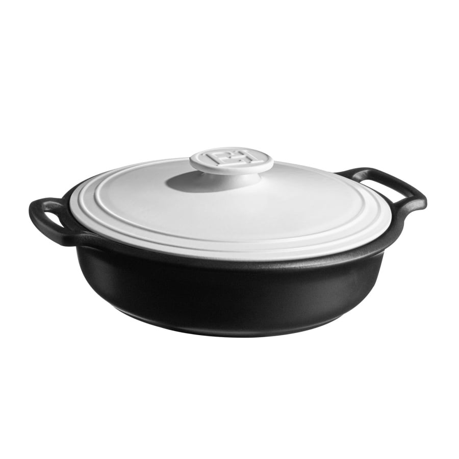 Patelnia ceramiczny SUBLIME+ 4L - czarna z białą pokrywą EH774793P