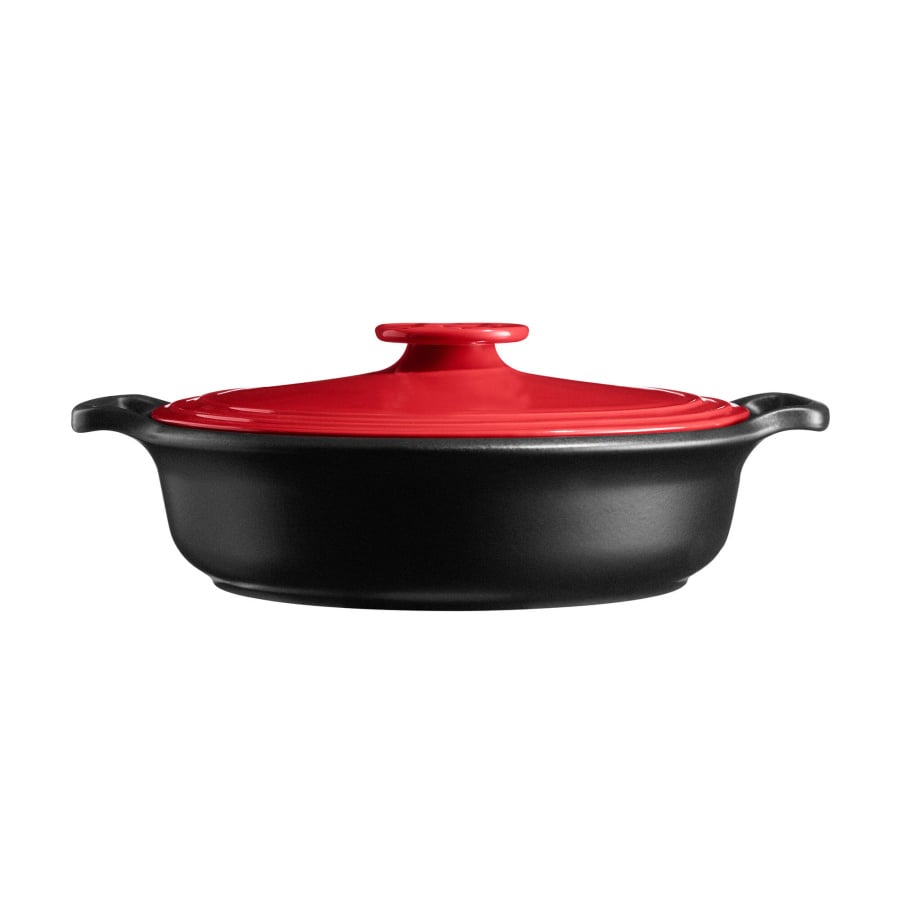 Patelnia ceramiczny SUBLIME+ 4L - czarna z czerwoną pokrywą EH344793P